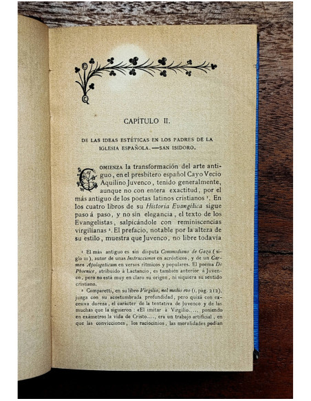 HISTORIA DE LAS IDEAS ESTÉTICAS EN ESPAÑA . TOMO I (VOLUMEN SEGUNDO). HASTA FINES DEL SIGLO XV