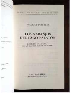 LOS NARANJOS DEL LAGO BALATÓN. LO MUERTO Y LO VIVO EN LA CIENCIA SOCIAL DE MARX 2