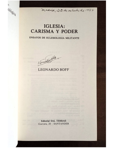 IGLESIA: CARISMA Y PODER. ENSAYOS DE ECLESIOLOGÍA MILITANTE