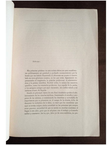 DISCURSOS LEÍDOS EN LA REAL ACADEMIA DE MEDICINA