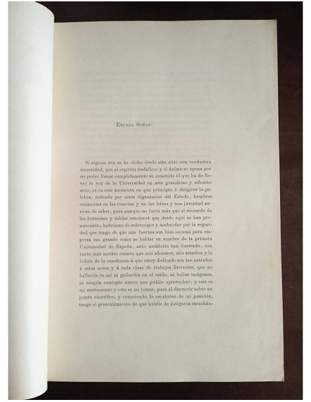 DISCURSO LEÍDO EN LA UNIVERSIDAD CENTRAL EN LA SOLEMNE INAUGURACIÓN DEL CURSO ACADÉMICO DE 1897 Á 1898