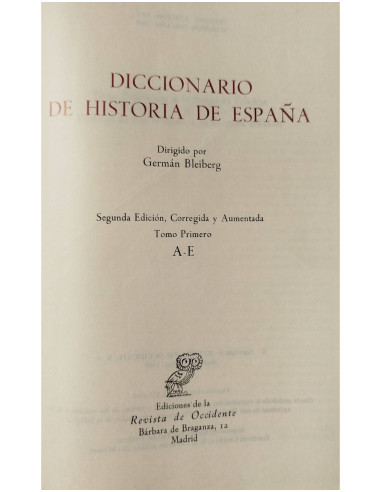 DICCIONARIO DE HISTORIA DE ESPAÑA. 3 TOMOS