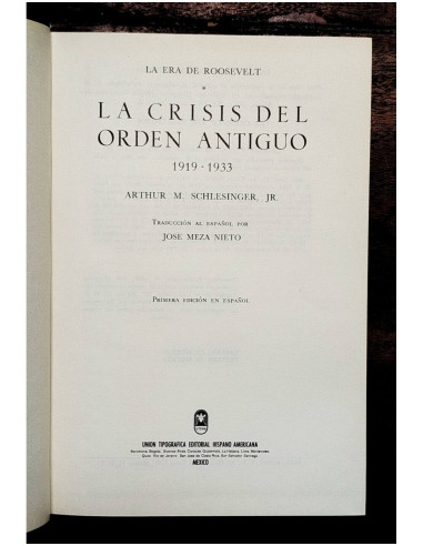 LA ERA DE ROOSEVELT: LA CRISIS DEL ORDEN ANTIGUO 1919-1933