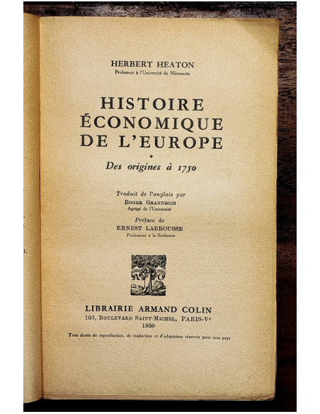 HISTOIRE ÉCONOMIQUE DE L’EUROPE (2 TOMOS)