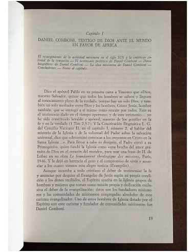 EL MENSAJE DE DANIEL COMBONI