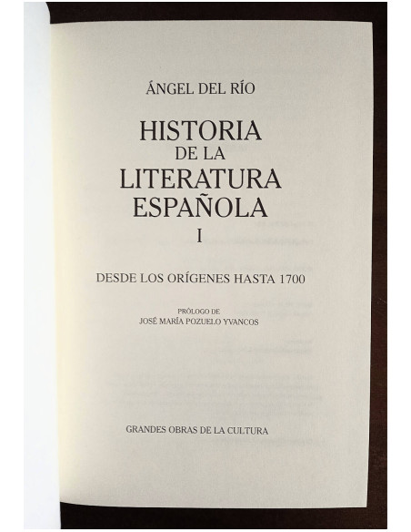 HISTORIA DE LA LITERATURA ESPAÑOLA. 2 TOMOS