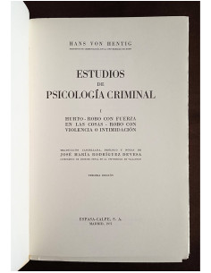ESTUDIOS DE PSICOLOGÍA CRIMINAL. 7 TOMOS 2