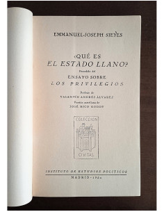 ¿QUÉ ES EL ESTADO LLANO? PRECEDIDO DEL “ENSAYO SOBRE LOS PRIVILEGIOS” 2