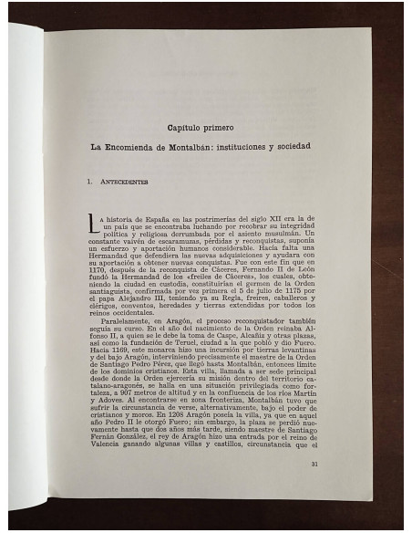 LA ORDEN DE SANTIAGO EN LA CORONA DE ARAGÓN: LA ENCOMIENDA DE MONTALBÁN (1210 - 1327)