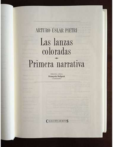 LAS LANZAS COLORADAS: PRIMERA NARRATIVA