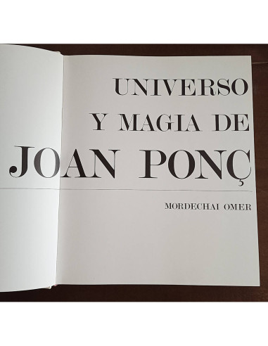 UNIVERSO Y MAGIA DE JOAN PONÇ