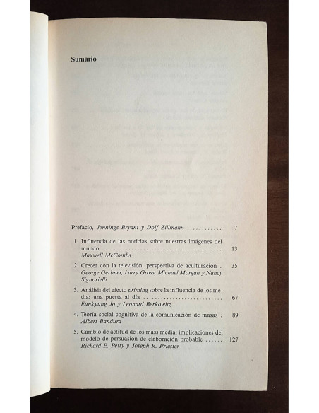 LOS EFECTOS DE LOS MEDIOS DE COMUNICACIÓN: INVESTIGACIONES Y TEORÍAS