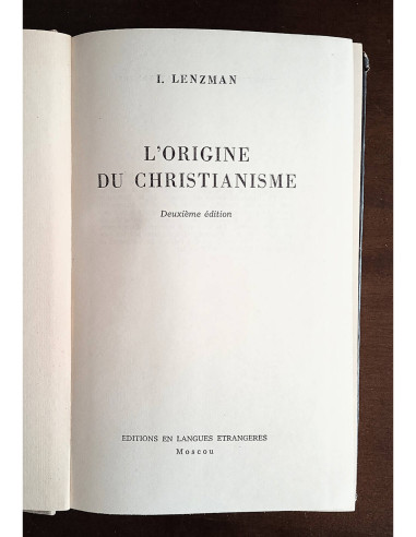 L’ORIGINE DU CHRISTIANISME