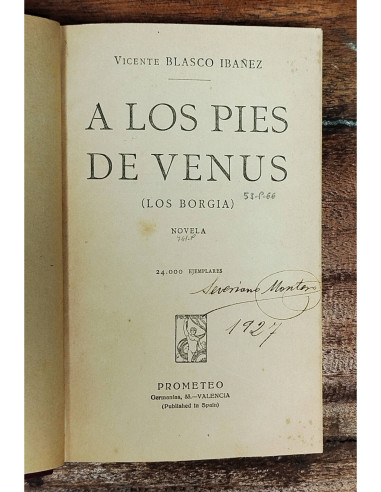 A LOS PIES DE VENUS (LOS BORGIA)
