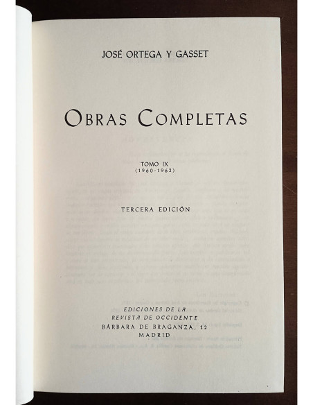 OBRAS COMPLETAS: TOMO IX (1960-1962)