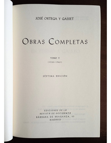 OBRAS COMPLETAS: TOMO V (1933-1941)