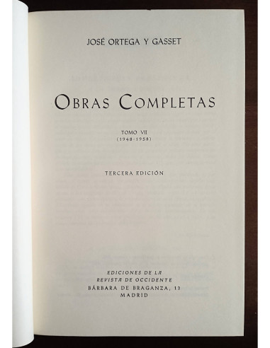 OBRAS COMPLETAS: TOMO VII (1948-1958)