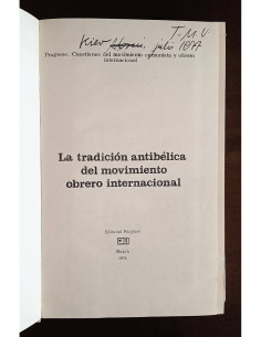 LA TRADICIÓN ANTIBÉLICA DEL MOVIMIENTO OBRERO INTERNACIONAL 2