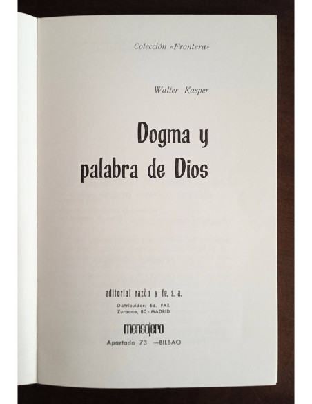 DOGMA Y PALABRA DE DIOS