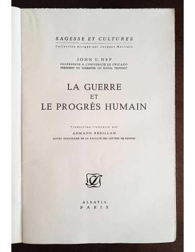 LA GUERRE ET LE PROGRÈS HUMAIN