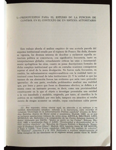 AUTORITARISMO Y CONTROL PARLAMENTARIO EN LAS CORTES DE FRANCO