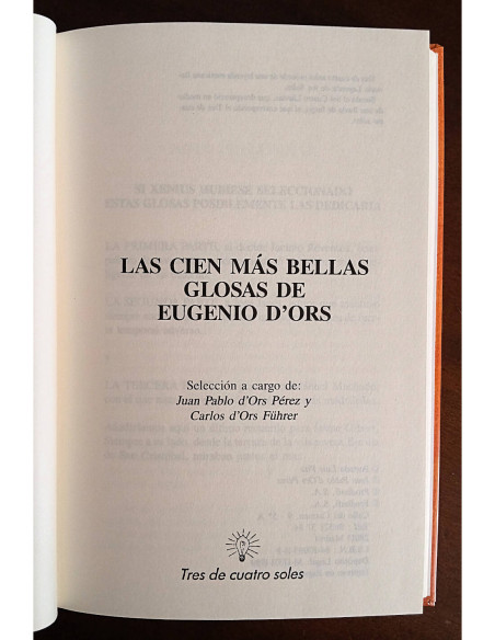 LAS CIEN MÁS BELLAS GLOSAS DE EUGENIO D’ORS
