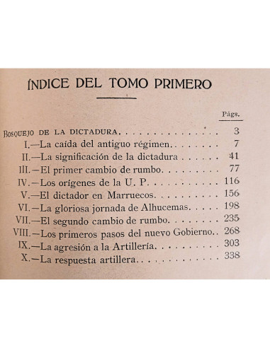 BOSQUEJO HISTÓRICO DE LA DICTADURA. TOMO I: 1923-1926