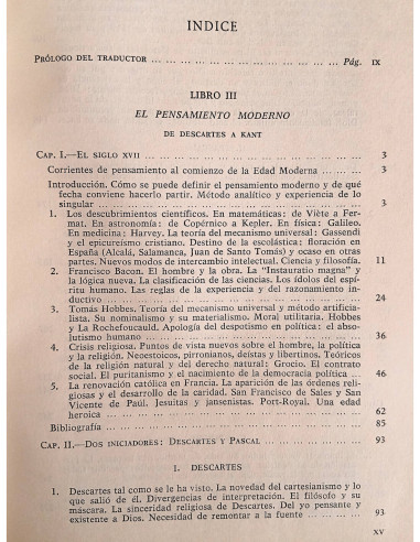 EL PENSAMIENTO MODERNO DE DESCARTES A KANT. HISTORIA DEL PENSAMIENTO TOMO III