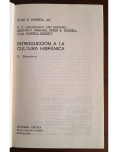 INTRODUCCIÓN A LA CULTURA HISPÁNICA II: LITERATURA 2