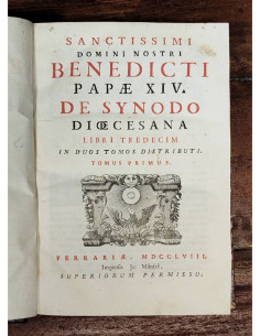 DE SYNODO DIOECESANA. LIBRI TREDECIM IN DUOS TOMOS DISTRIBUTI. TOMUS PRIMUS