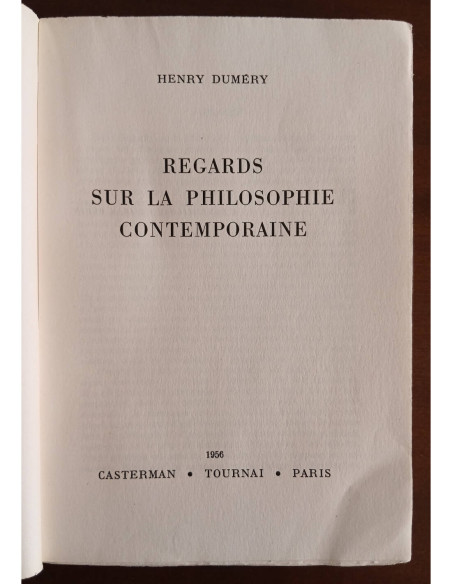REGARDS SUR LA PHILOSOPHIE CONTEMPORAINE