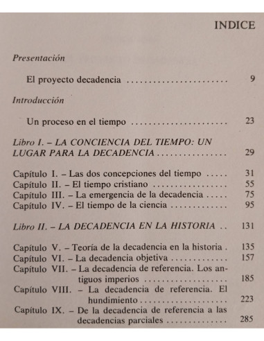 HISTORIA Y DECADENCIA