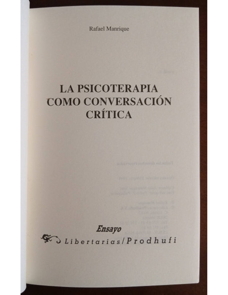 LA PSICOTERAPIA COMO CONVERSACIÓN CRÍTICA