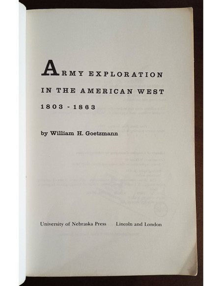 ARMY EXPLORATION IN THE AMERICAN WEST 1803-1863