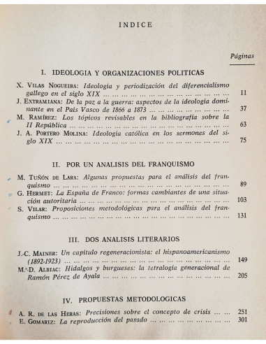 IDEOLOGÍA Y SOCIEDAD EN LA ESPAÑA CONTEMPORÁNEA. POR UN ANÁLISIS DEL FRANQUISMO