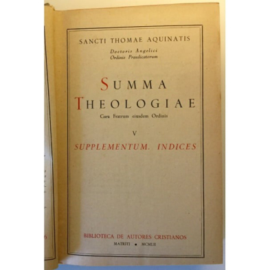 SUMMA THEOLOGIAE. V. SUPPLEMENTUM. INDICES