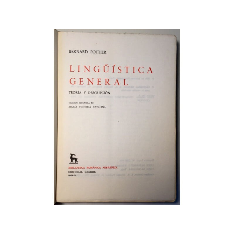 LINGÜÍSTICA GENERAL. TEORÍA Y DESCRIPCIÓN